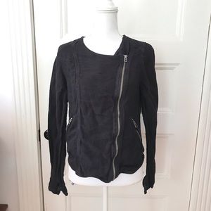 Lucky Brand Black Asymmetrical ZIP Moto Jacket